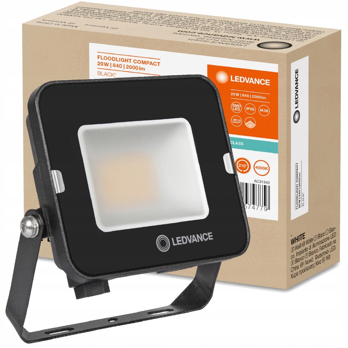 Naświetlacz HALOGEN LED 20W 4000K Czarny LEDVANCE