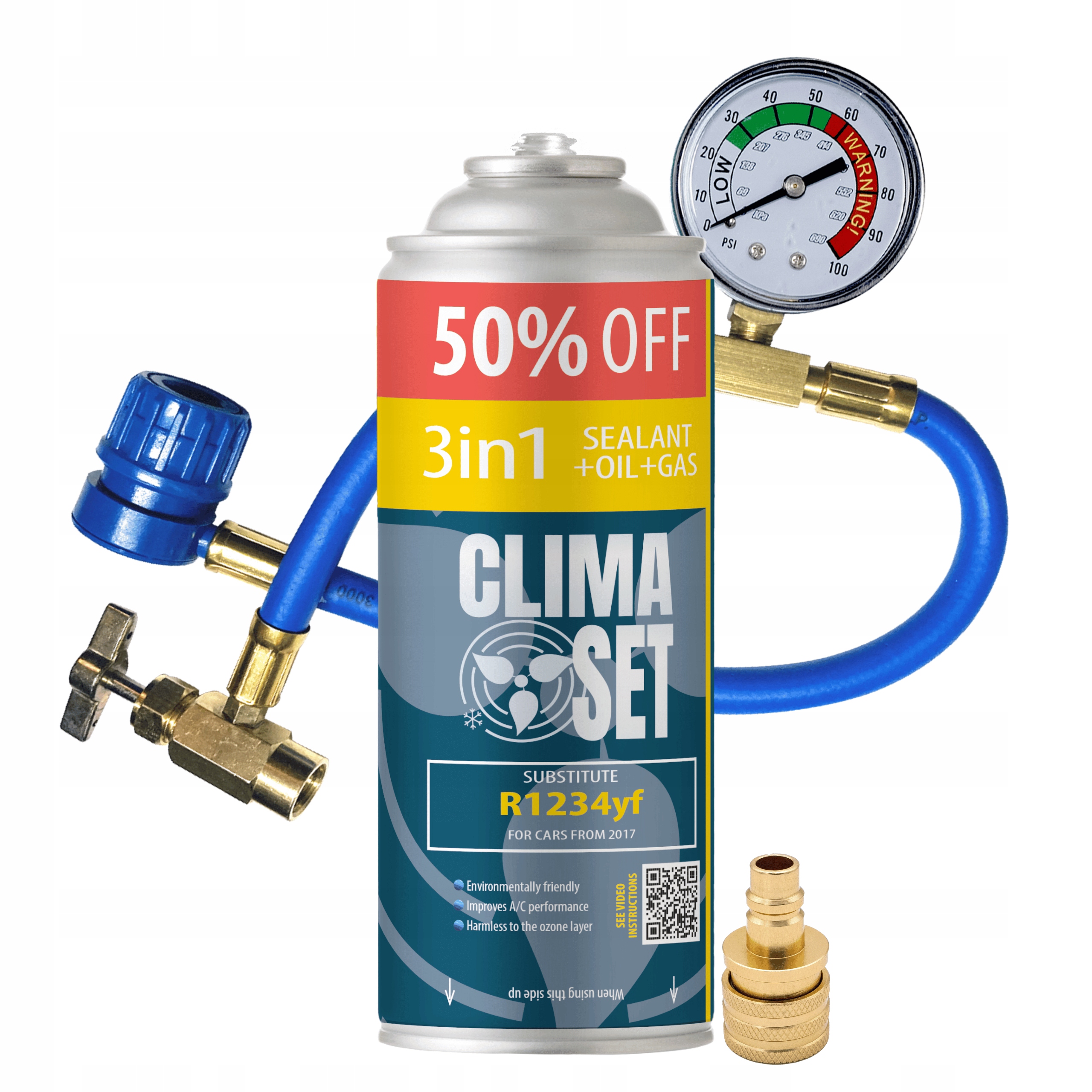 Sada pro nabíjení klimatizace 3v1 R1234yf 470g XL, olej, těsnění, fix