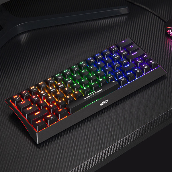 Marvo Hecate 61WR černá, Rgb, mechanická, červené spínače (bez)drátová