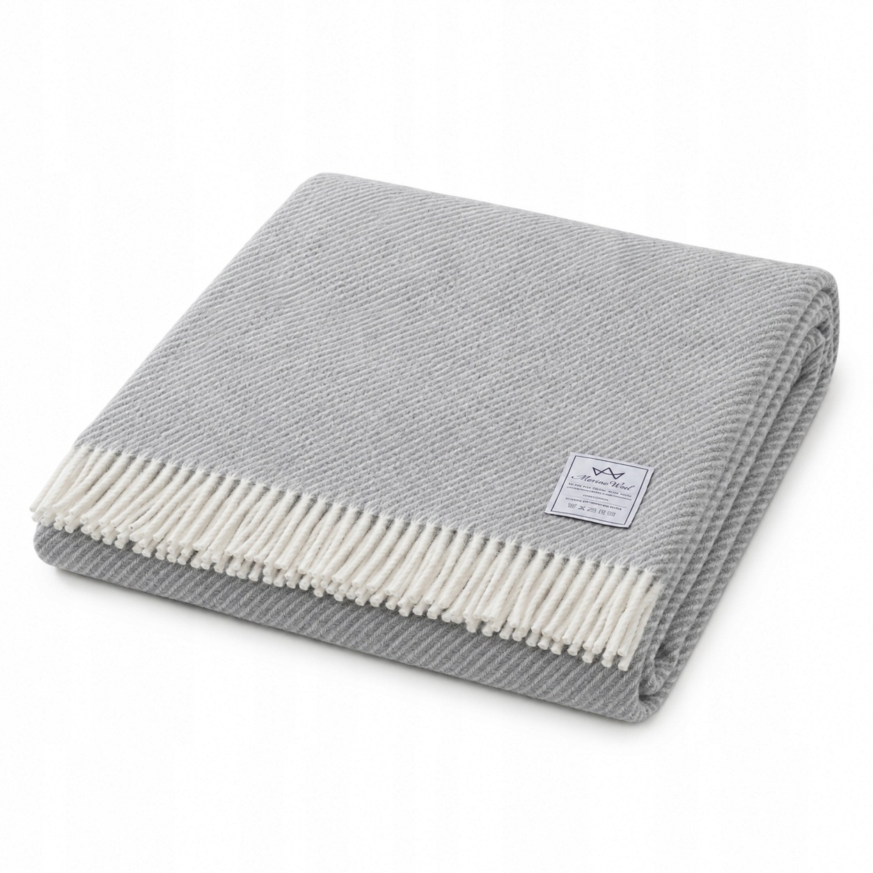 Merino Wool Přírodní vlněná deka přehoz na postel 160/200 cm