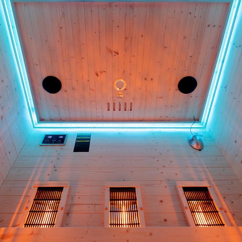 Tromso3 žematemperatūrė infraraudonųjų spindulių sauna, 4 asmenims, 153 x 110 cm, namų sveikatingumui nuotrauka 12