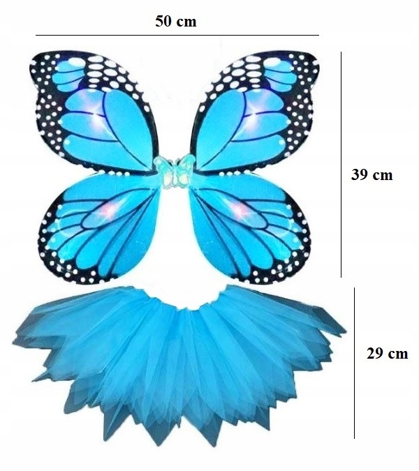 STRÓJ KOSTIUM MOTYL WRÓŻKA SKRZYDŁA TUTU LED 3-9L Marka Hopki