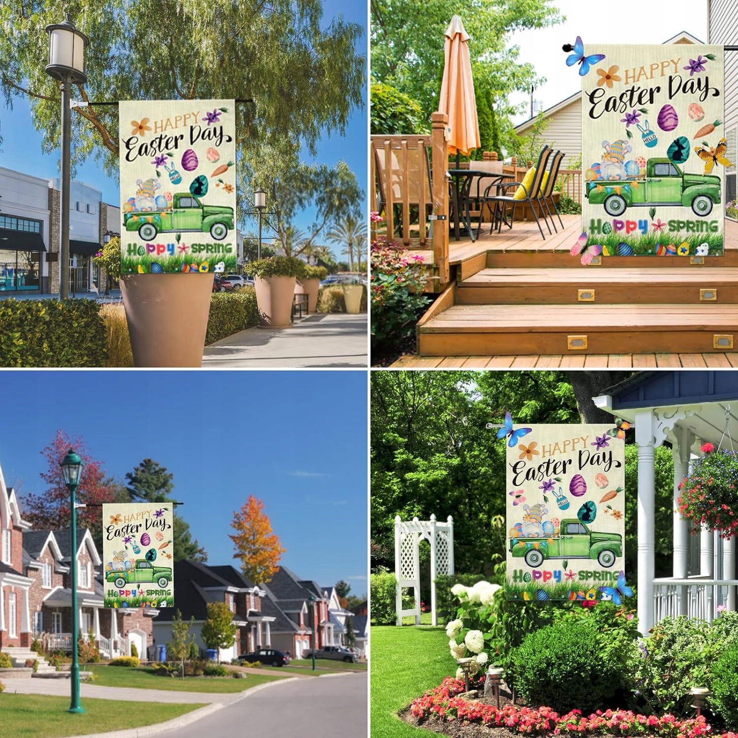 DWUSTRONNA FLAGA OGRODOWA DEKORACJA WESOŁYCH ŚWIĄT HAPPY EASTER WIELKANOC Stan opakowania oryginalne