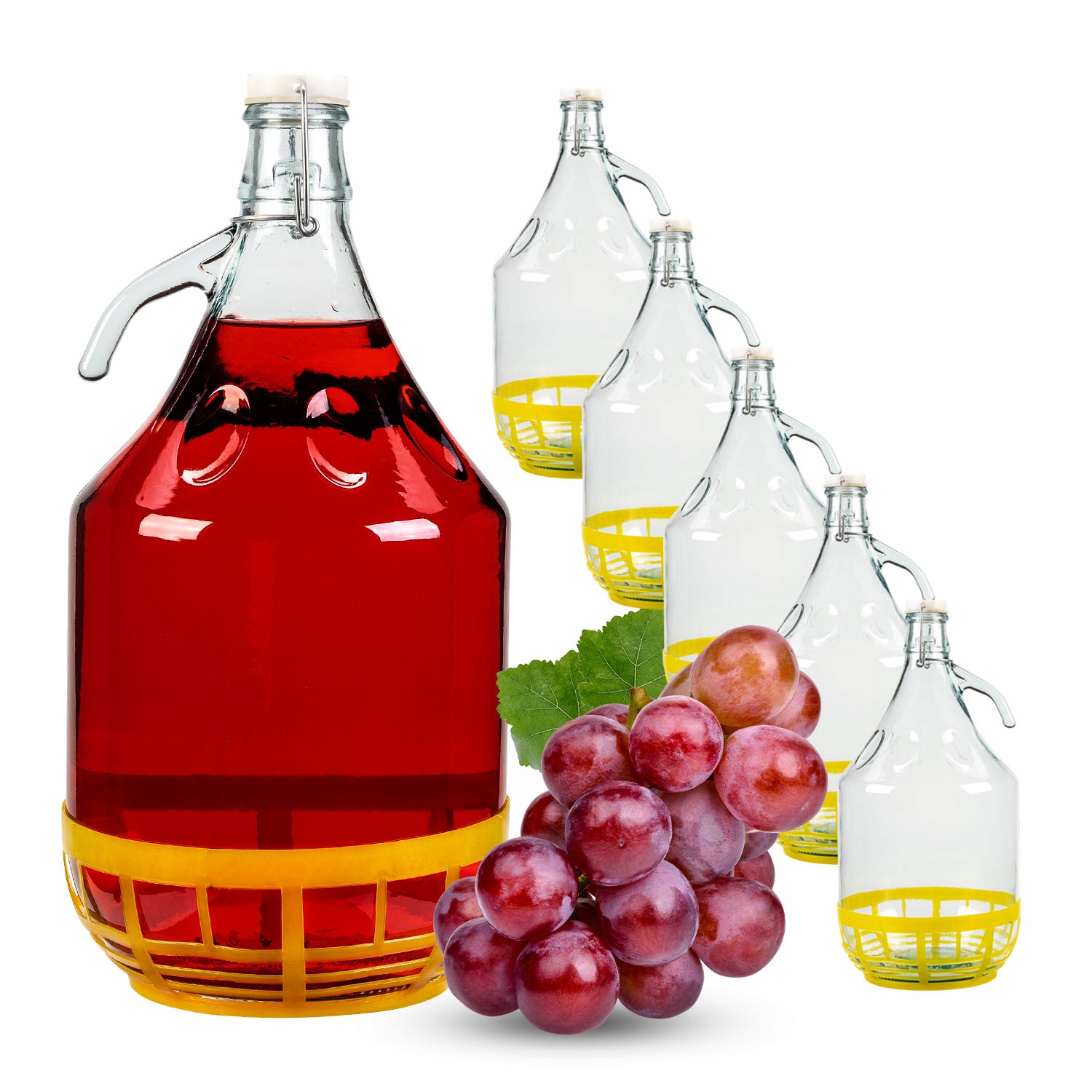 

6X Gąsior 5l Balon Dama Butelka Wino+zamknięcie