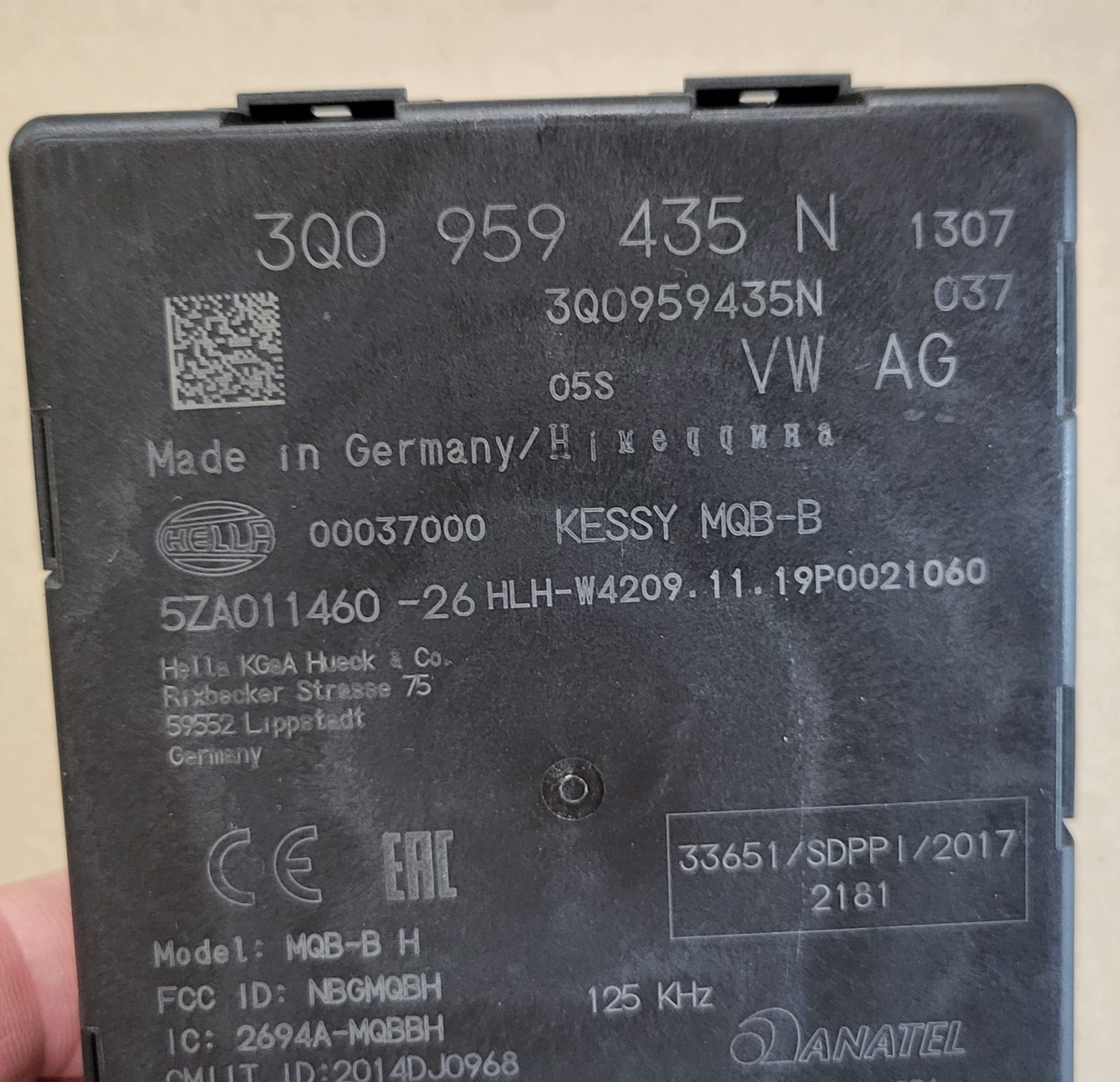 module control unit KESSY computer KEYLESS SEAT IBIZA V VW GOLF VII SEAT CUPRA