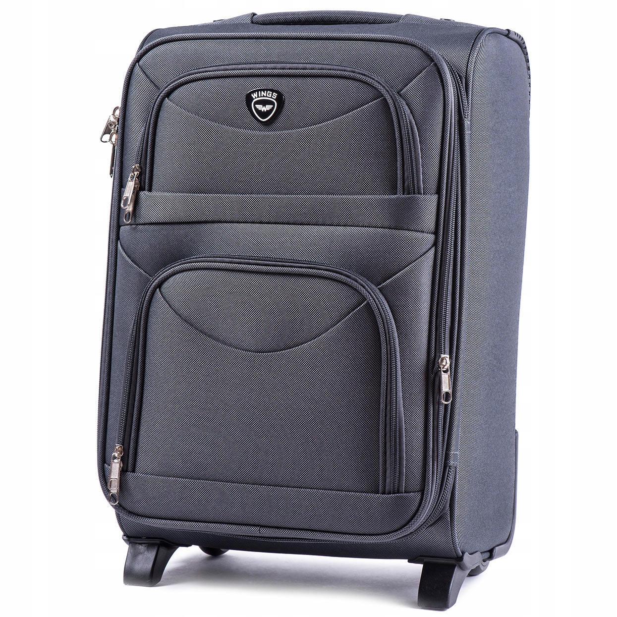 Miękka Walizka Kabinowa S Poszerzana 38L 2 Koła Ciągana Wings 6802-2 Sz