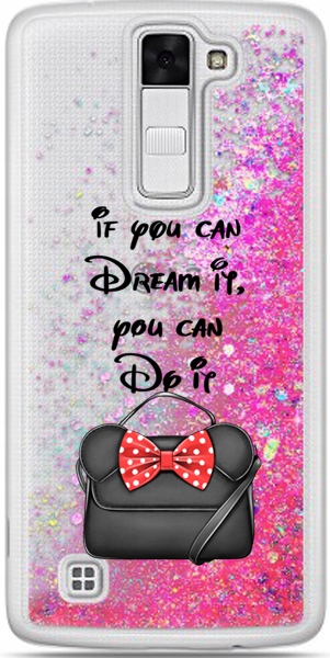 

Etui płynny brokat torebka cytat dream do Lg K8