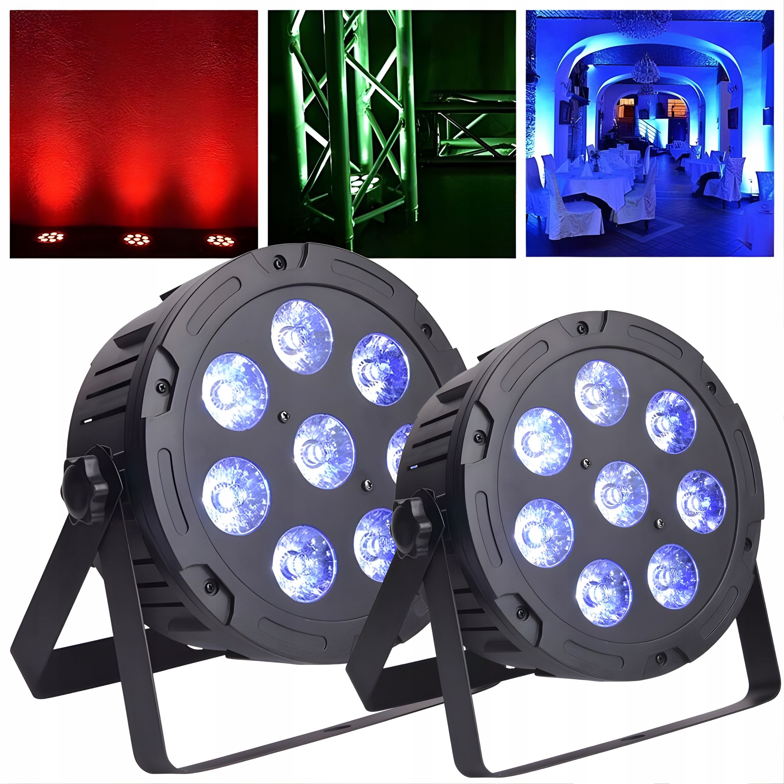 2x Scénický Reflektor Kolorofon Par Led Scénické Světlo Disco 8x10W Rgbw