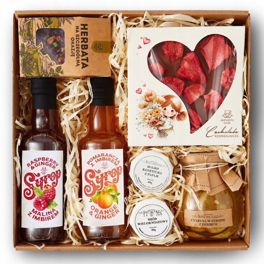 Upominek Zestaw prezentowy Podziękowanie konfitura czekolada herbata