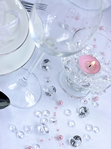 KRYSZTAŁKI OZDOBNE KAMYKI BEZBARWNE 12mm 100szt Marka Party deco