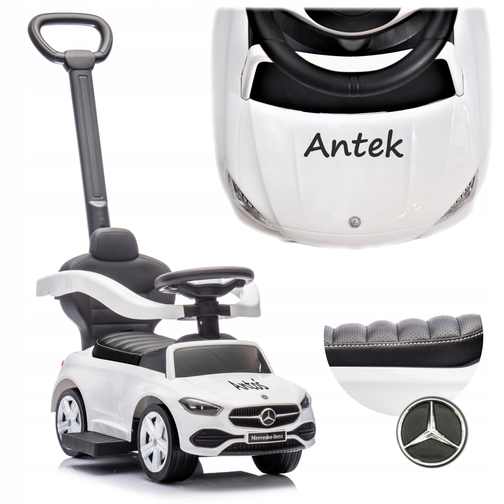 Jeździk Autko Mercedes dla dzieci na dwa lata na roczek 3w1 +Imię