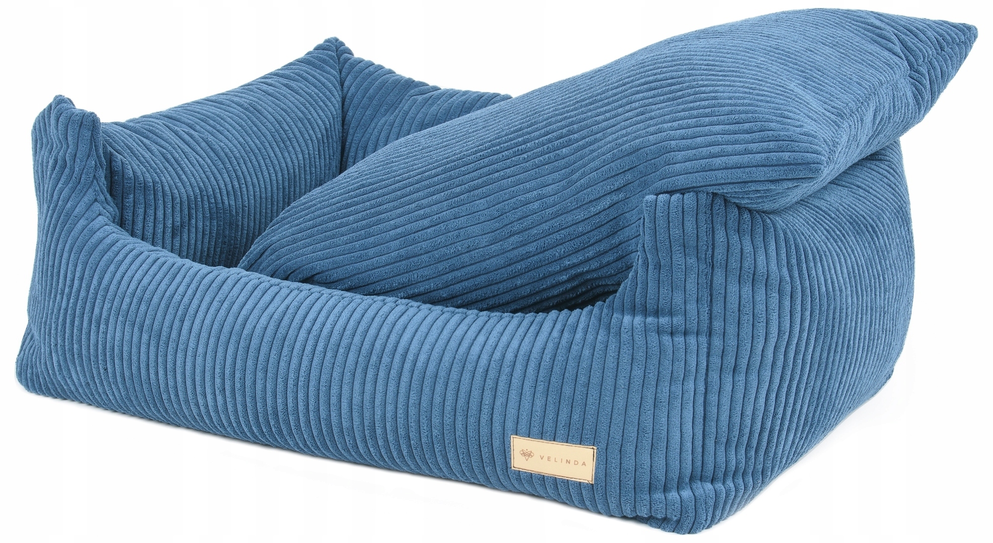 Levně Psí Pelíšek 80x60 cm měkká pohovka Polštář tmavě modrý manšestr