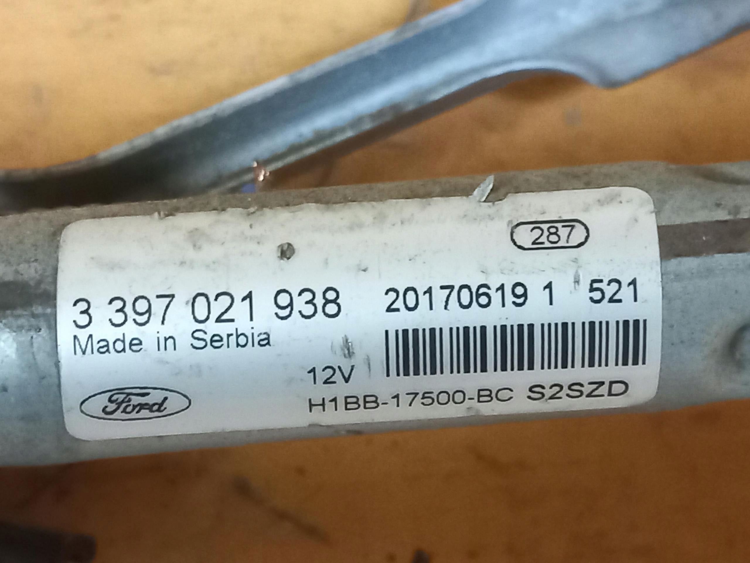wiper mechanism front FORD FIESTA MK8 H1BB-17500-BC