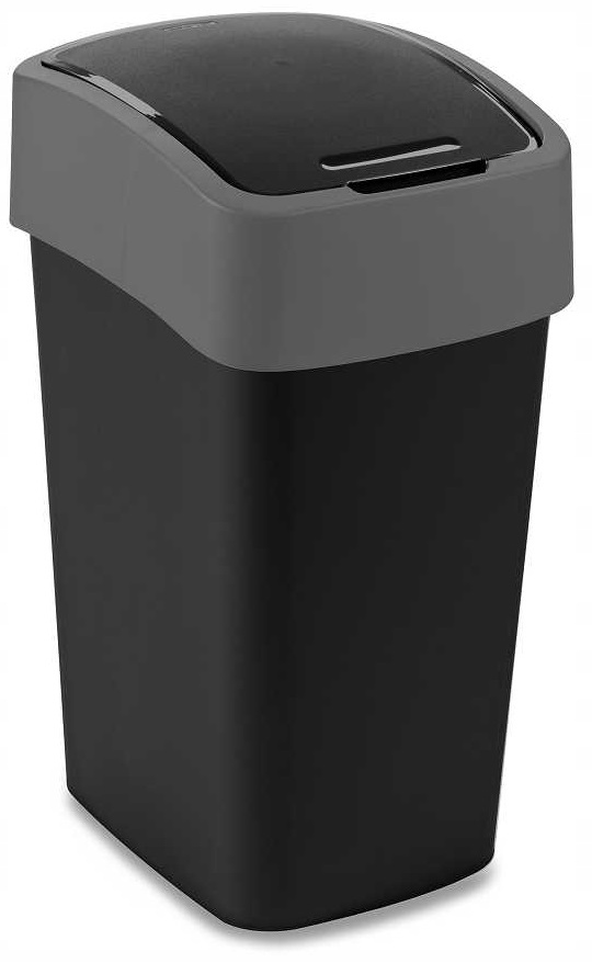 

Curver kosz na śmieci Flip-Bin czarno/srebrny 25l