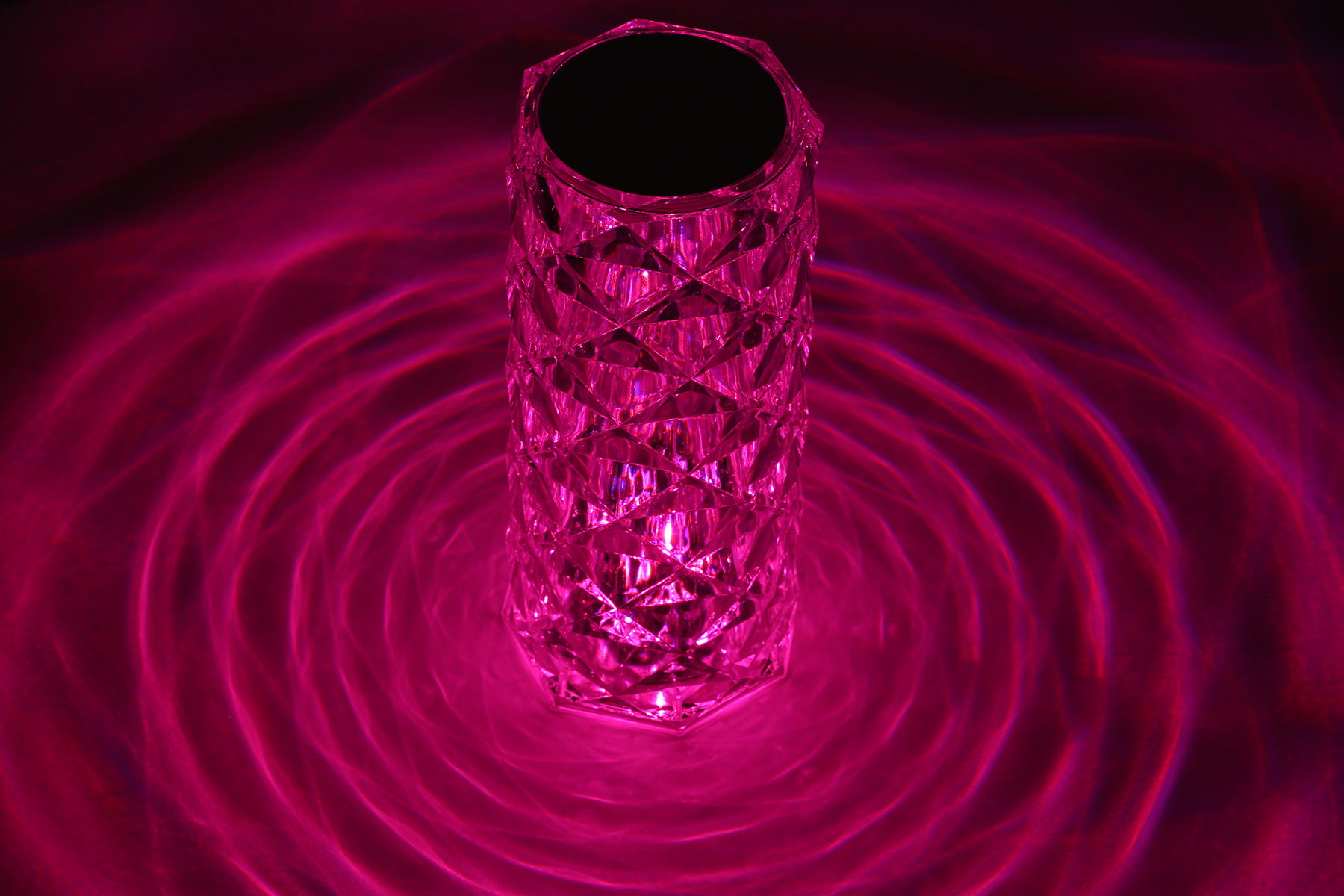 KRYSZTAŁOWA LAMPKA LED DIAMENTOWA RÓŻA DOTYKOWA Kolor przezroczysty