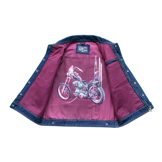 Motocyklová džínsová vesta 13 1/2 Rain-Splitter L