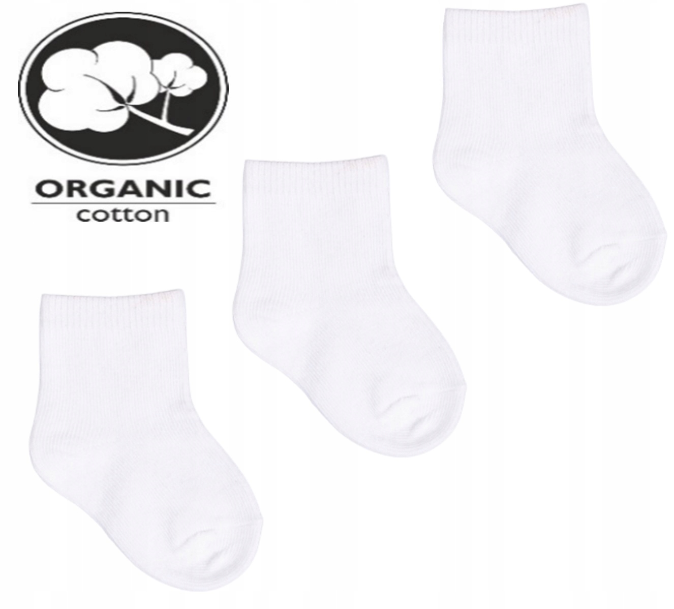 

Skarpetki Z Bawełny Organicznej Białe 3-PAK 23/26