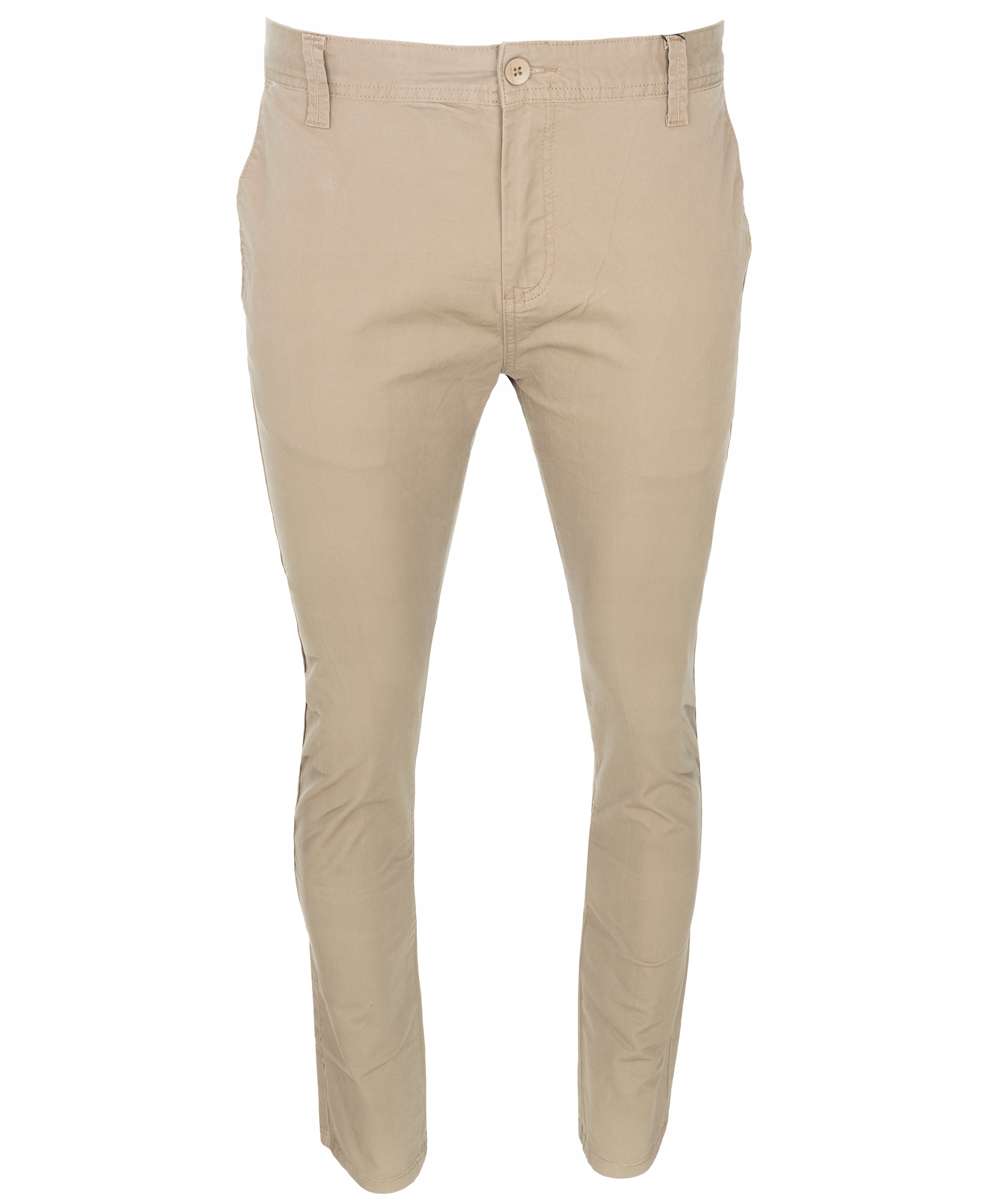 SPODNIE MATERIAŁOWE CHINOSY BEŻOWE PROSTE W33 Fason chinos