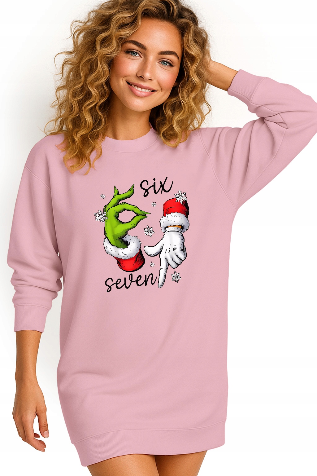 Mikina Vánoční Oversize Šaty Six Seven 67 Grinch Dárek XL
