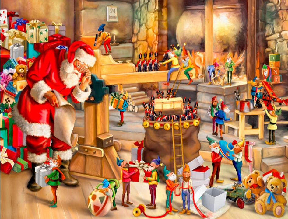 

Puzzle Drewniane Dwustronne Santa’s Workshop XL
