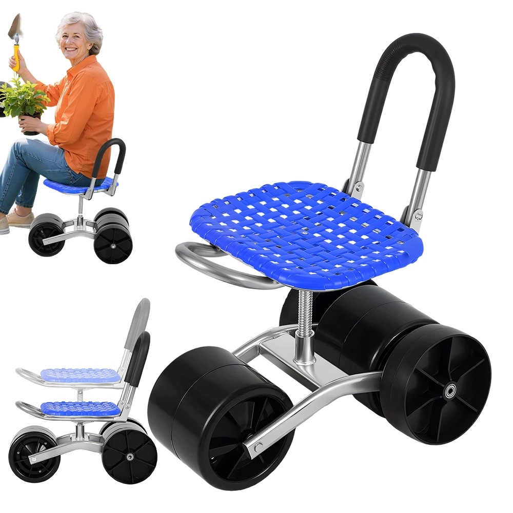 Otočná zahradní stolička na kolečkách o 360° Skládací opěradlo 150 kg Bedee