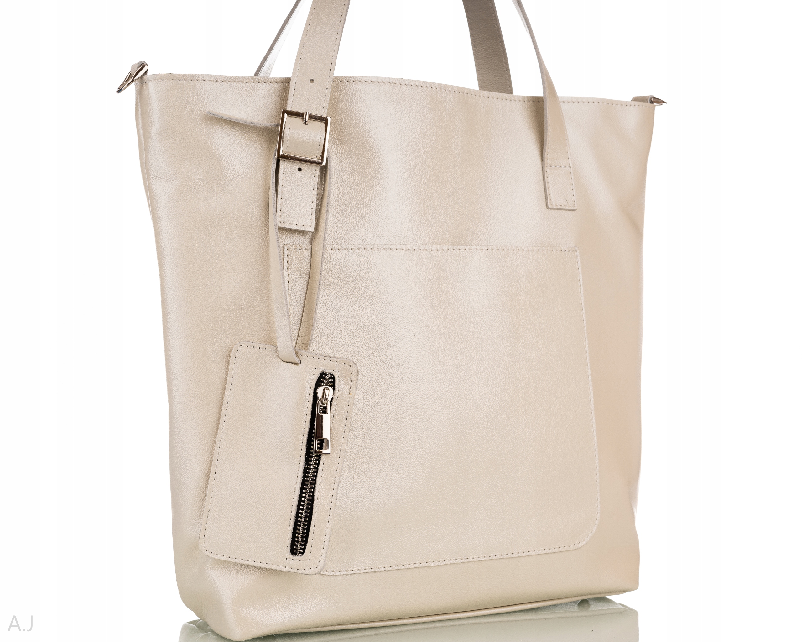 Taška z přírodní kůže, velká elegantní kožená kabelka A4, elegantní