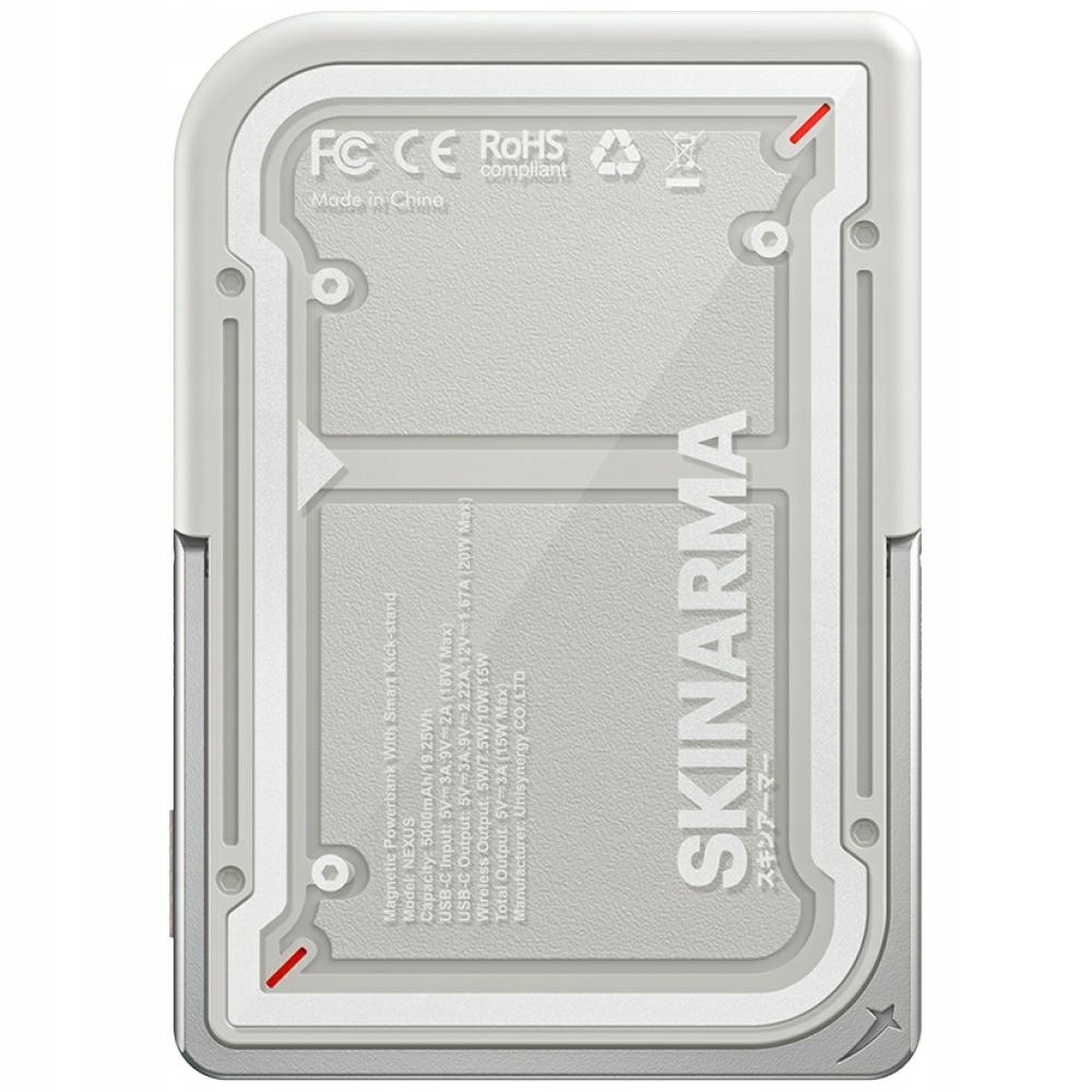 Powerbanka Skinarma Nexus Mecha 5000mAh 20W MagSafe Kick-Stand šedá
