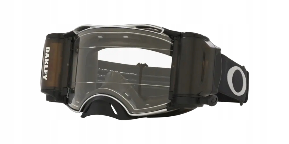 Oakley Airbrake MX Tuff Blocks Gunmetal Black Clear Roll Off 7046C0