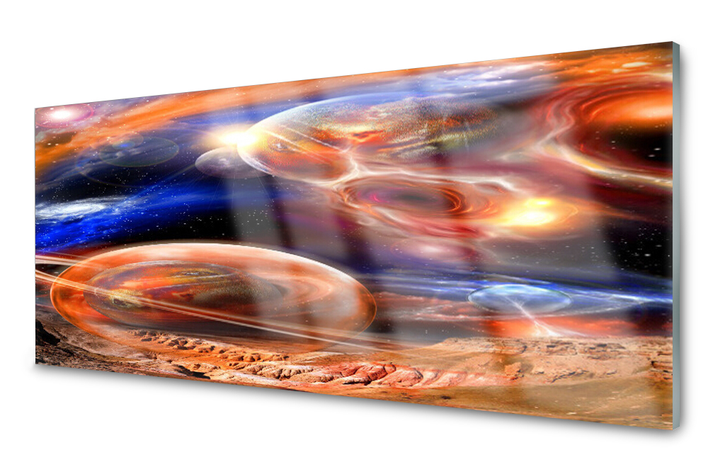 

Panel szklany do kuchni Abstrakcja Kosmos 125x50