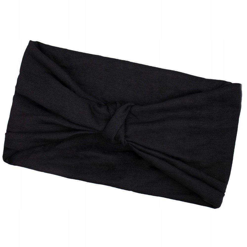 

Opaska Do Włosów turban Bandamka czarna Węzeł