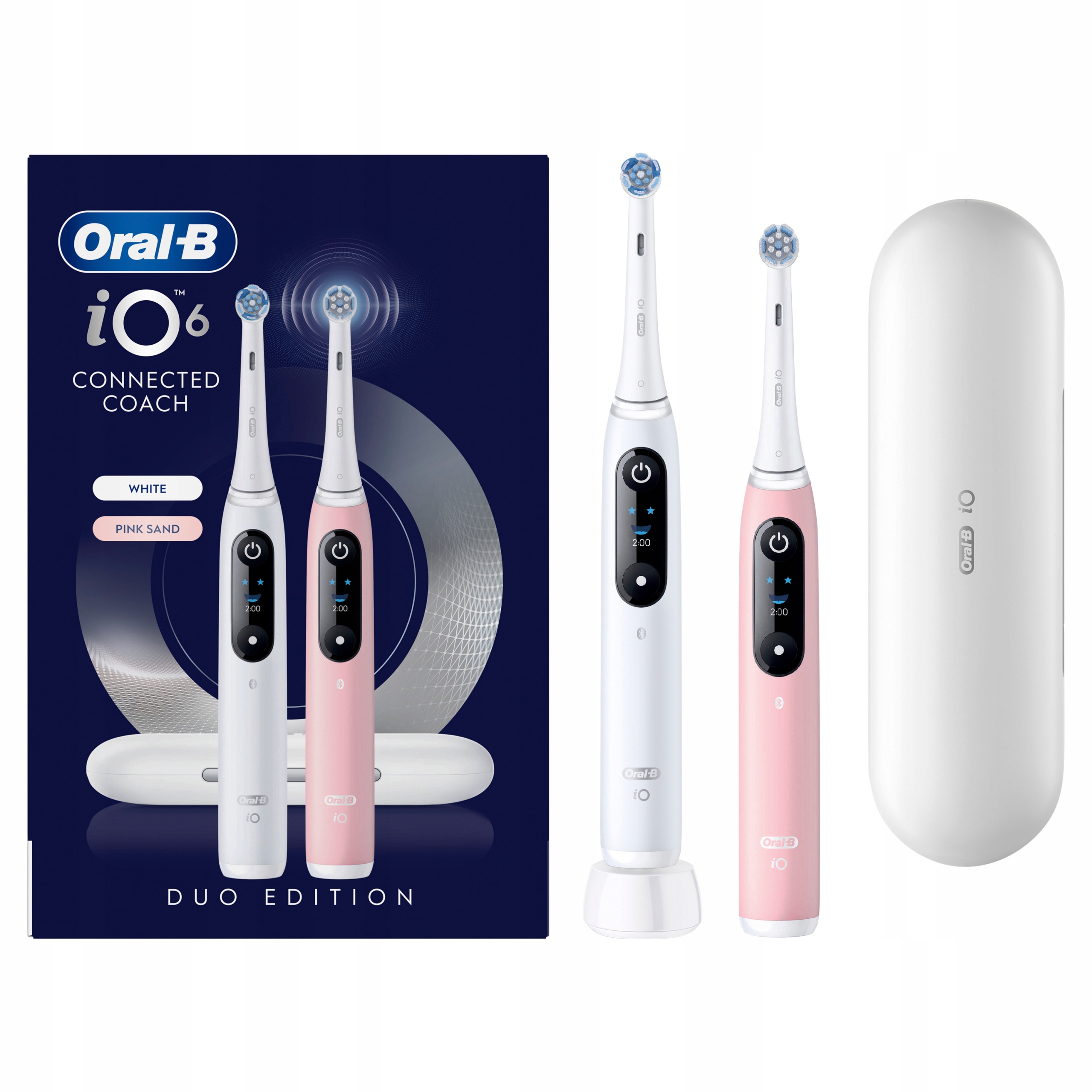 Szczoteczka elektryczna Oral-B iO6 DuoPack White/Pink Travel Case
