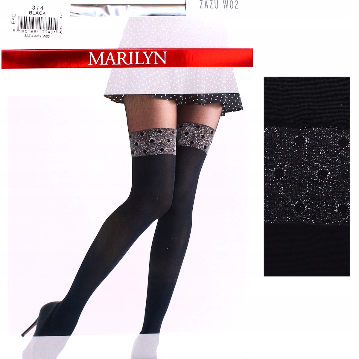 

Marilyn Zazu W02 R3/4 rajstopy groszki