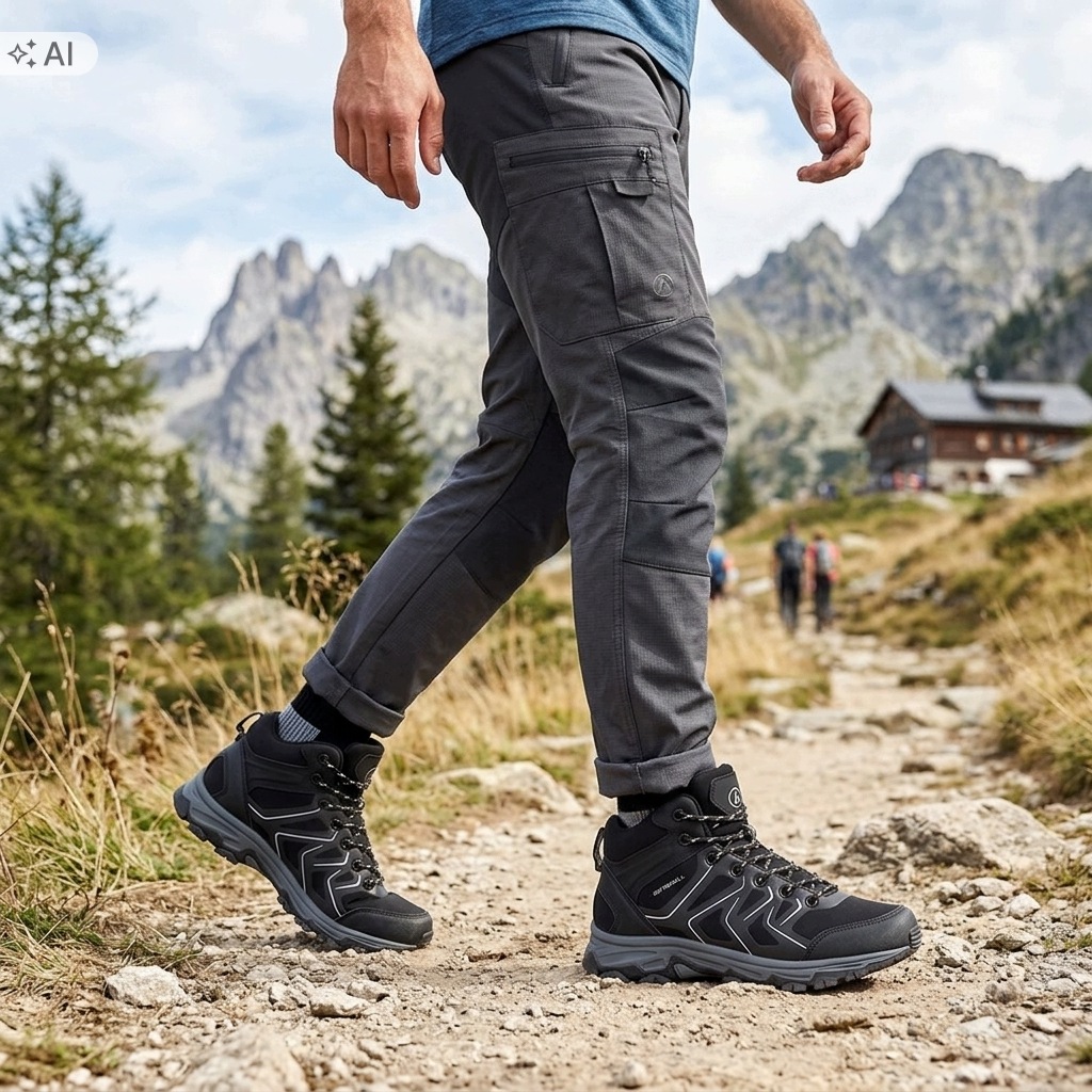 Černé Pánské Trekové Boty Softshell Outdoor Horské 4016 VEL.41