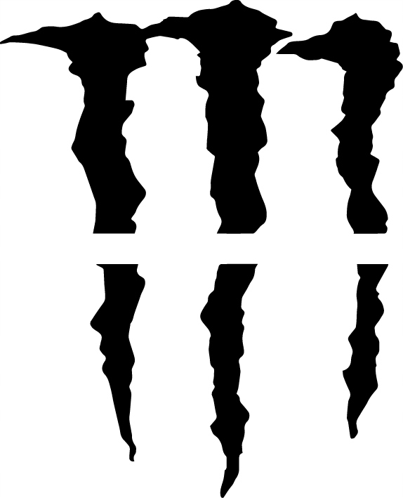 Naklejka na auto motor kamper Monster Pazury 20cm
