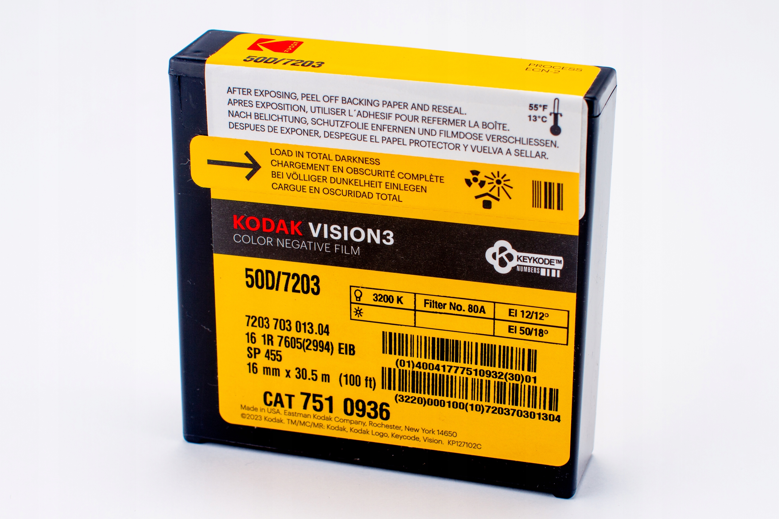 Film pro kameru 16 mm Kodak Vison 3 7203 50D Ahu barevný negativní ECN-2