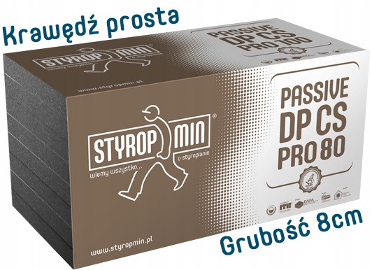 STYROPIAN GRAFITOWY EPS 80 STYROPMIN Passive DP CS PRO 80 8 cm gładki