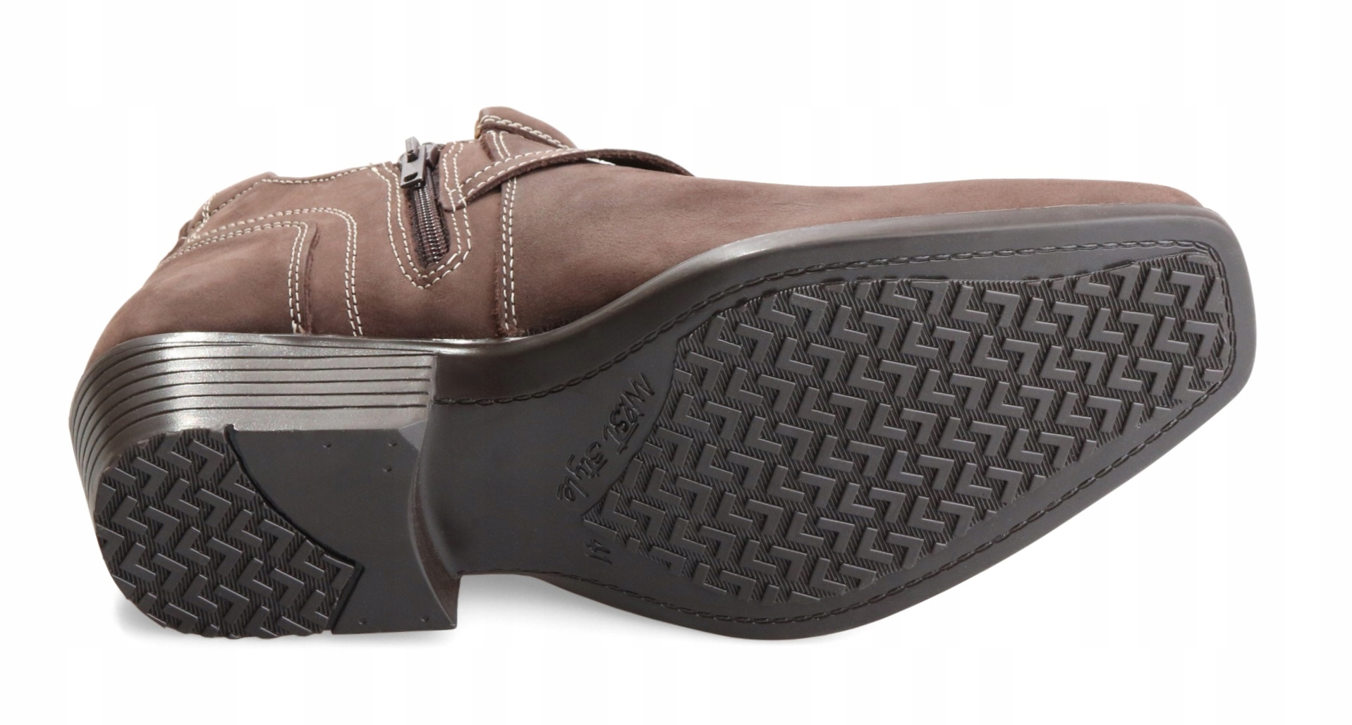 polskie skórzane kowbojki męskie 1026 brąz crazy Rozmiar 39