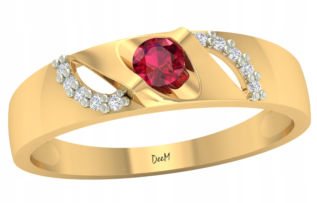 Zlatý Zásnubní Prstýnek S Rubínem Ryzosti 585