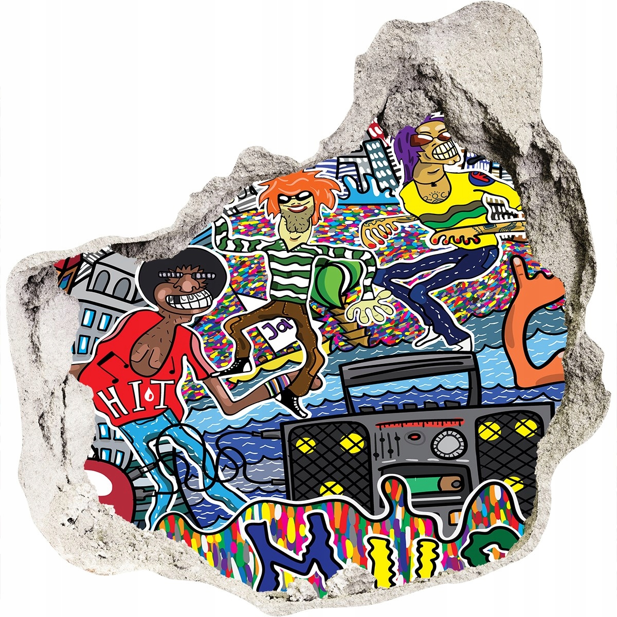 

Foto zdjęcie dziura ścienna Muzyczny kolaż 125x125