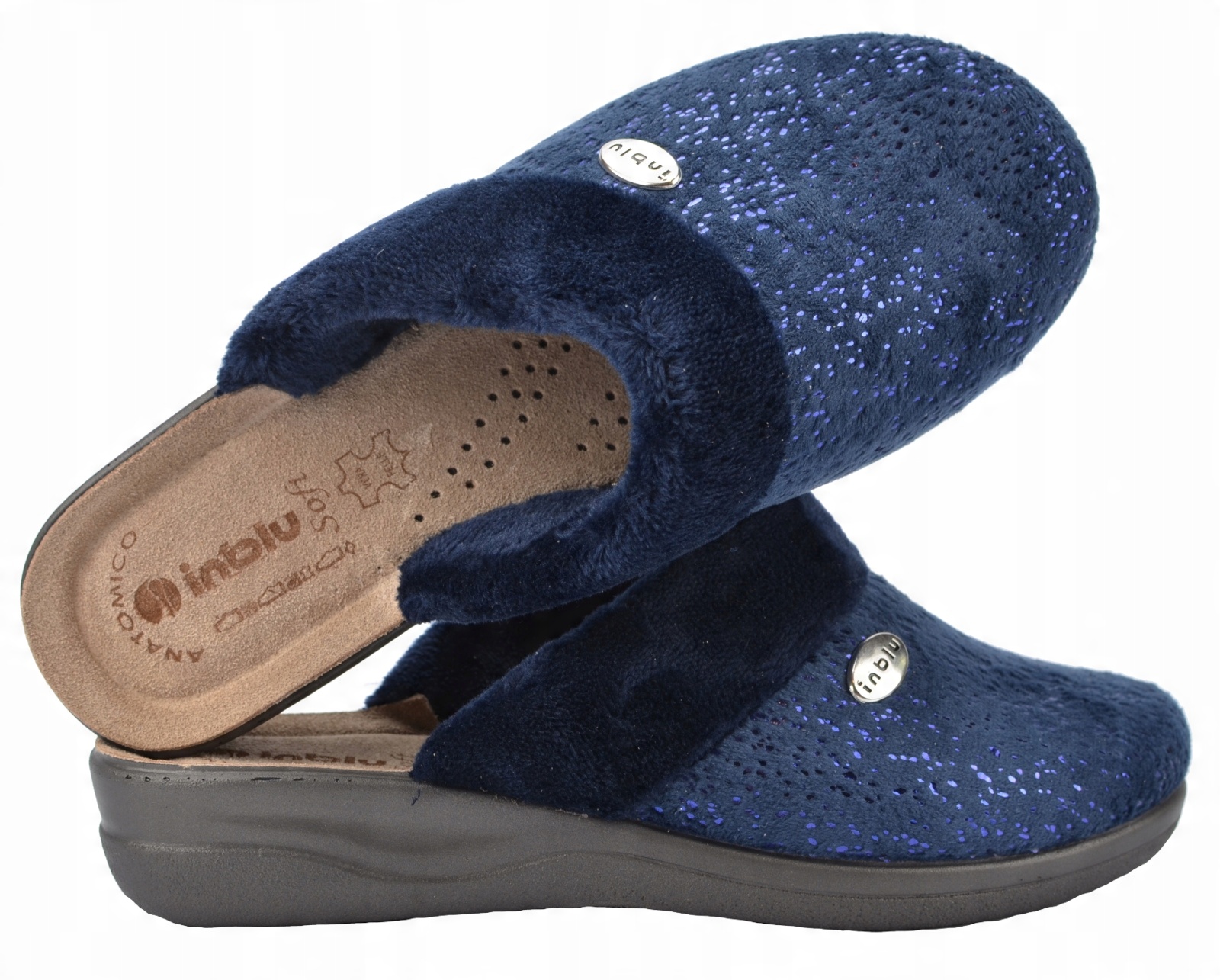 

Inblu Kapcie Skóra Klapki Damskie Koturny Soft 39