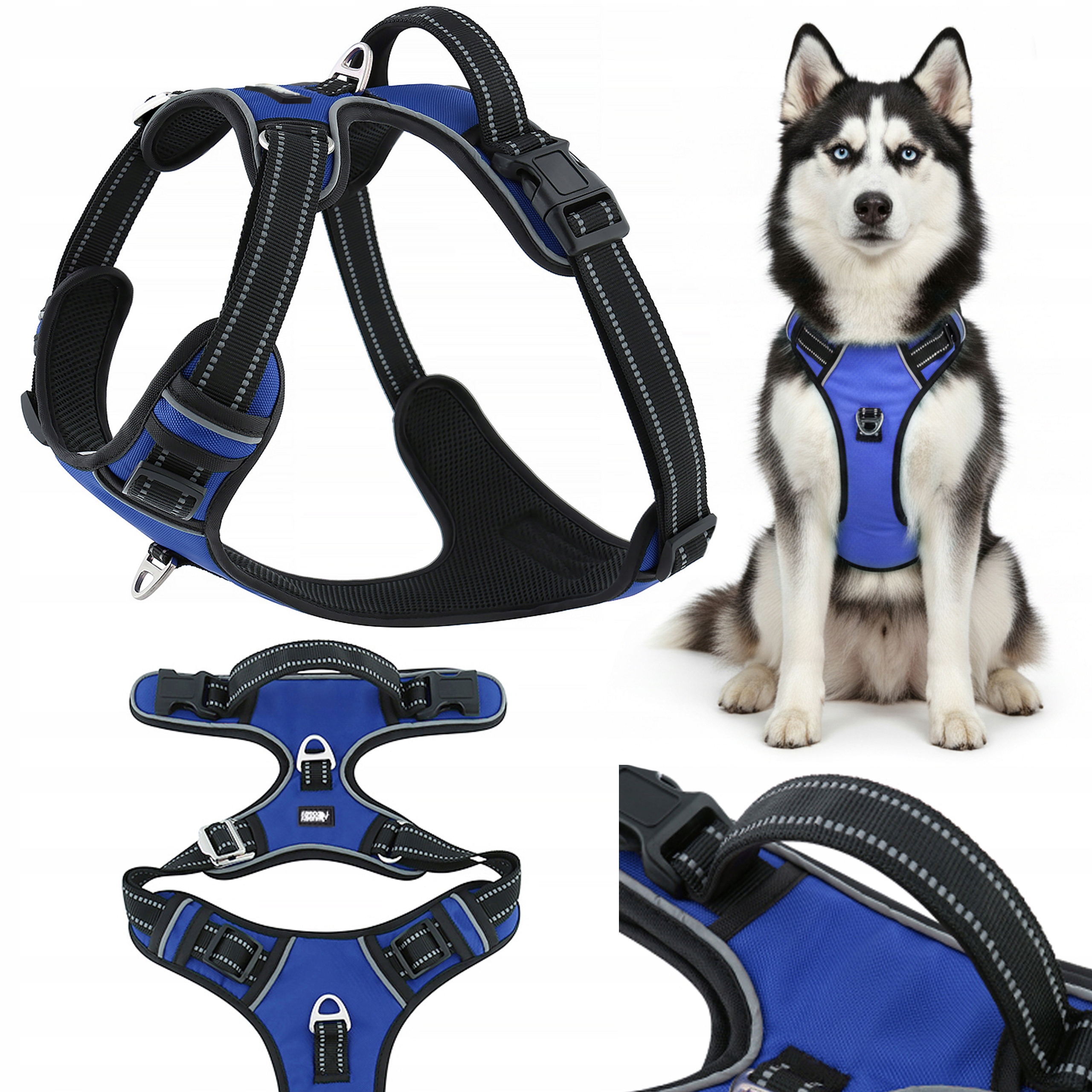 Szelki dla psa border collie typu guard Huggy Doggy easy walk treningowe L