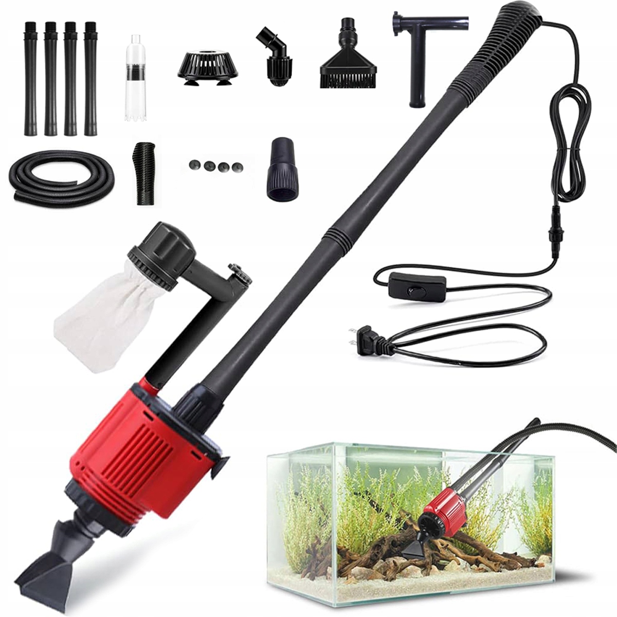 Levně Odmulčovač Vysavač Do Akvária Pro Výměnu Vody A Čištění Od Nečistot 1800 L/h