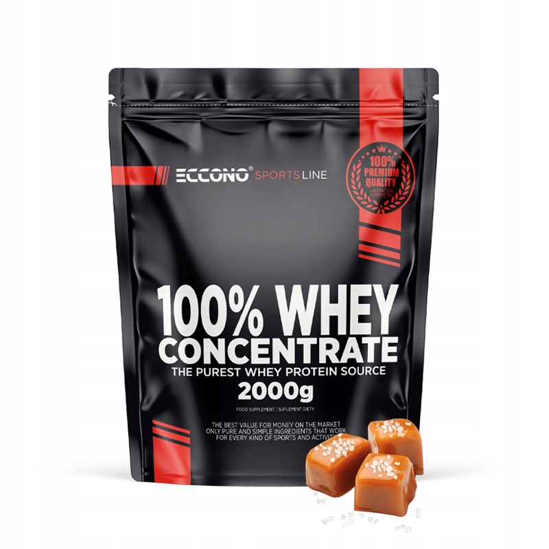 Eccono 100% Whey Protein 2000g Syrovátkový Protein Wpc Koncentrát Slaný karamel