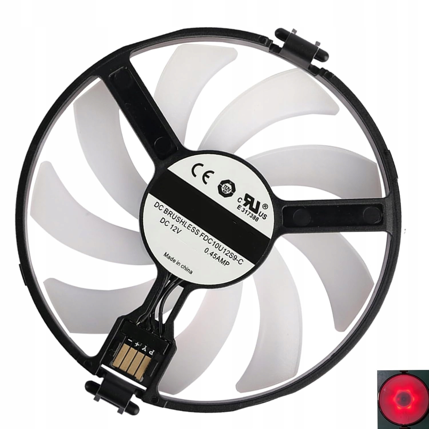 WLQTKST wentylator chłodzący karty graficzne LED do XFX Radeon 93 mm 4-pin