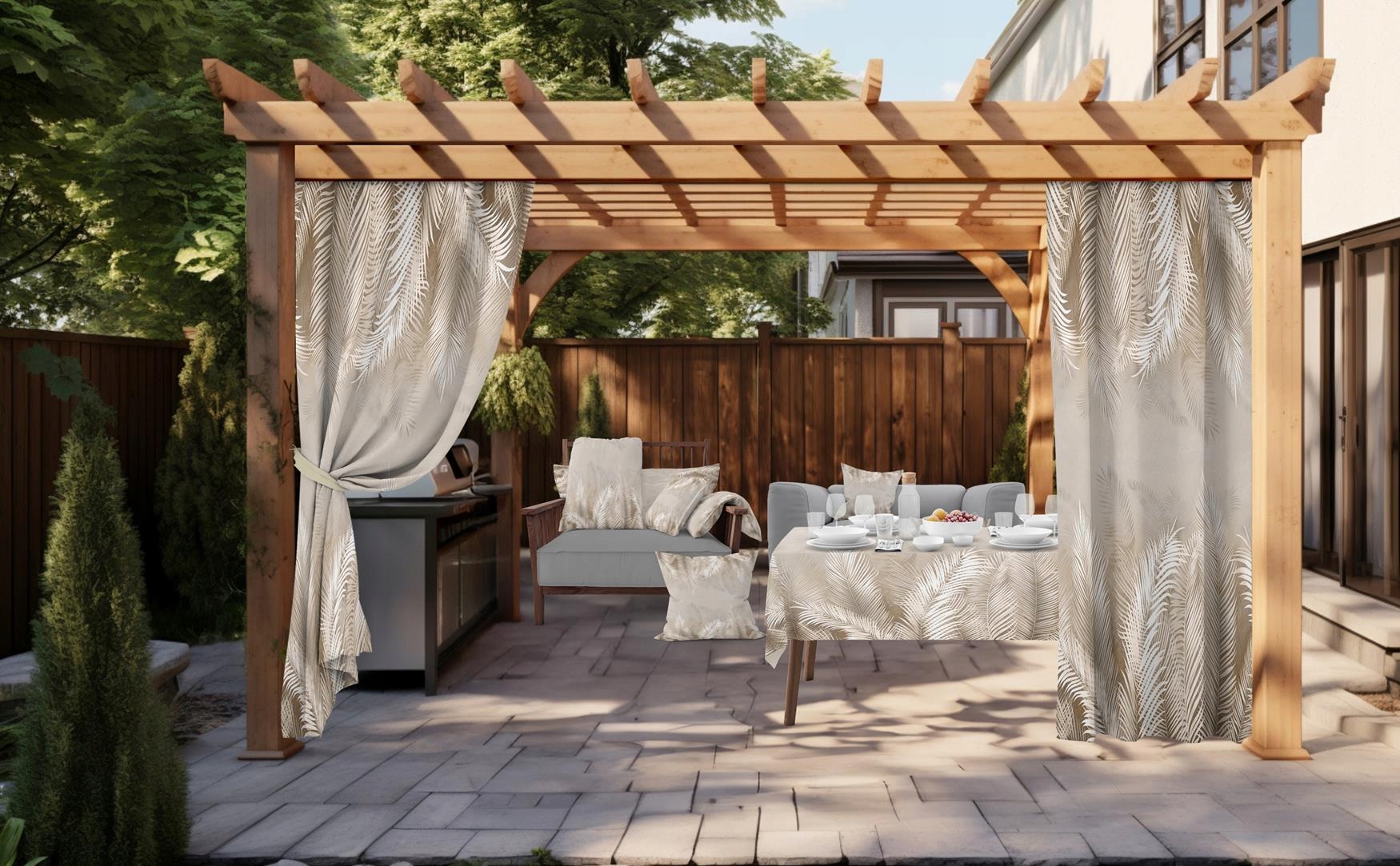 ZASŁONY OGRODOWE 155x220 WODOODPORNE ZASŁONA NA TARAS DO ALTANY TUNEL 192 Typ inny