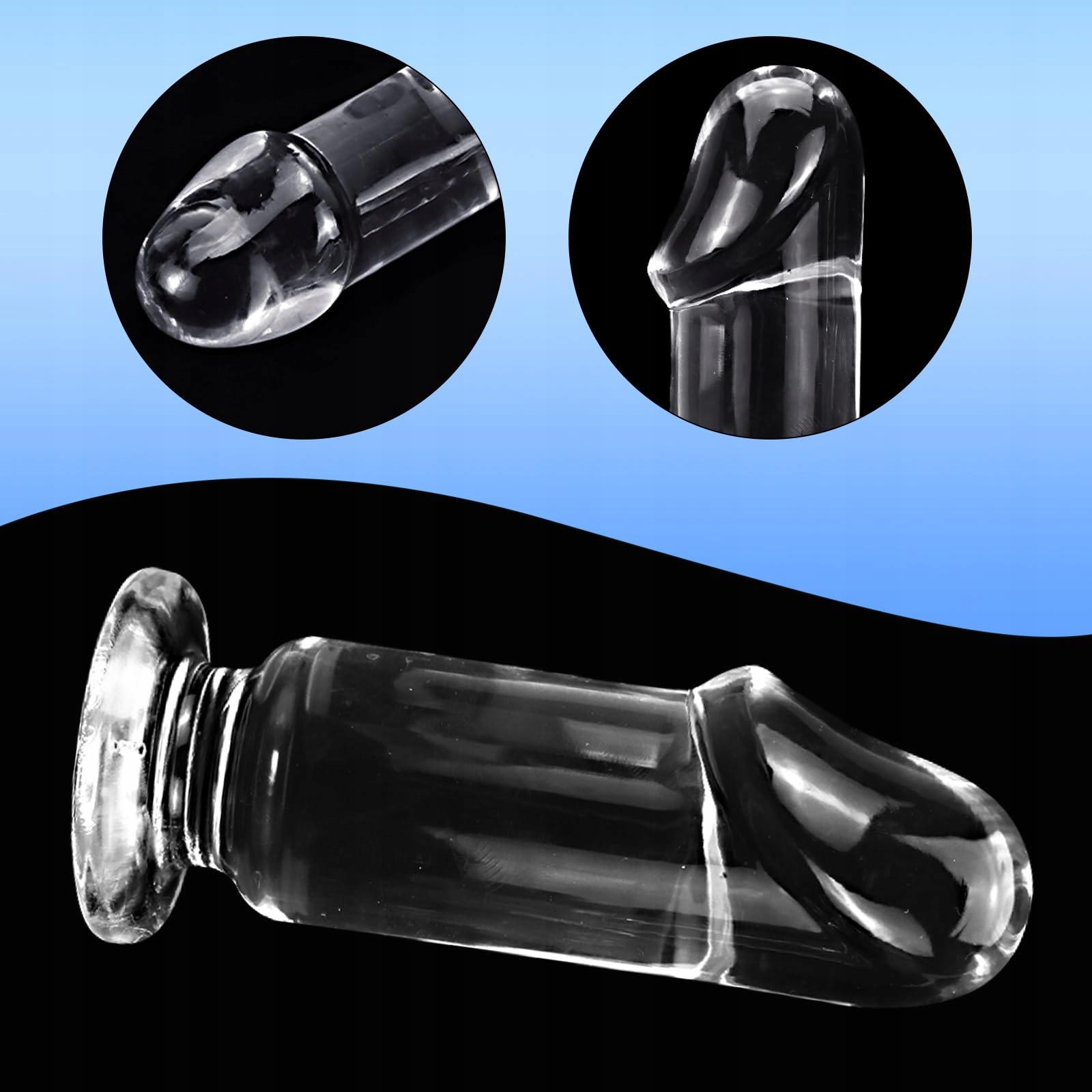 BDSMYEE Dildo 16cm Dla Kobiet Przezroczysty TPE Miękki Z Przyssawką — miniatura 5