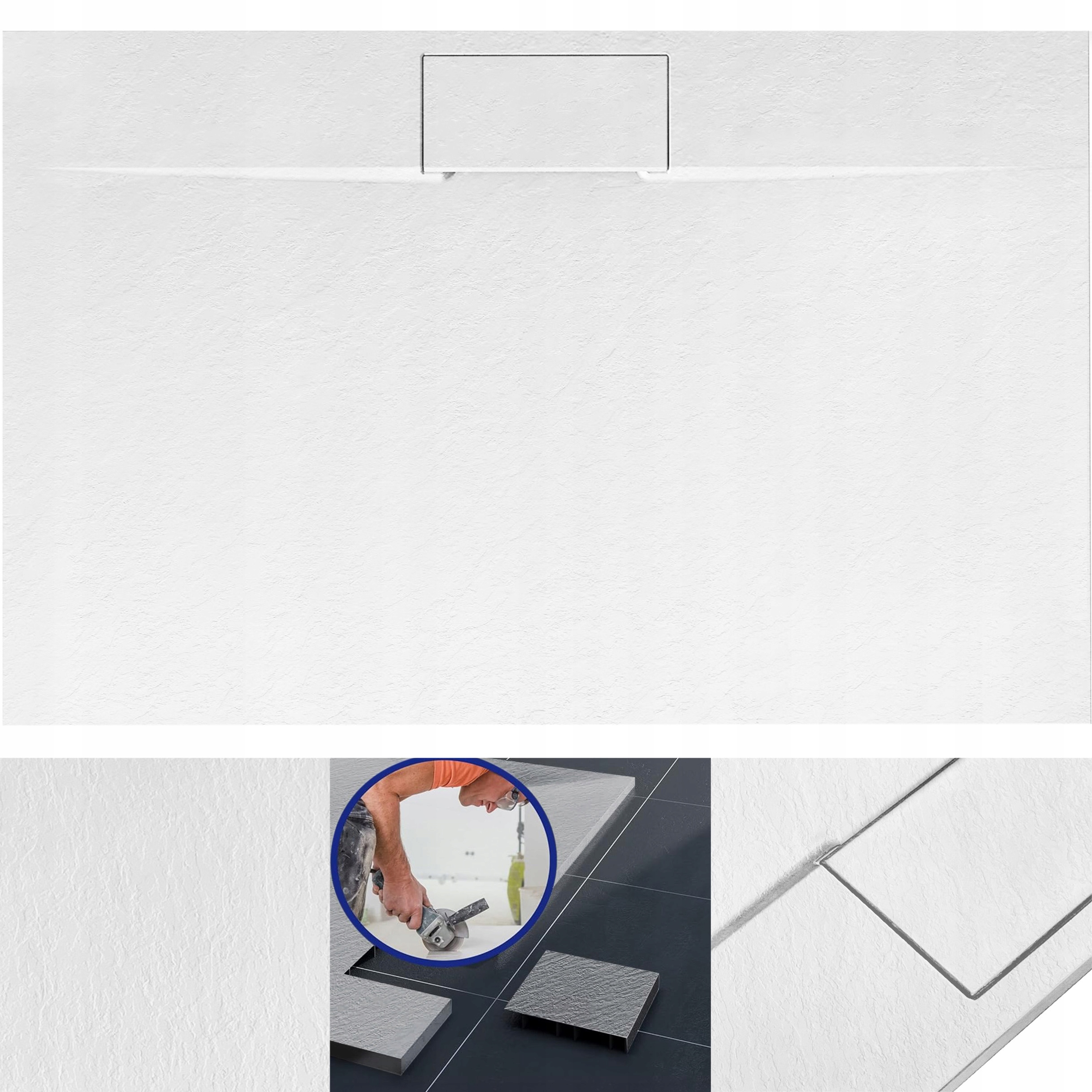 Sprchová Vanička Biela 100x80 Kompozitná Nízka Bazalt Long White Plochá