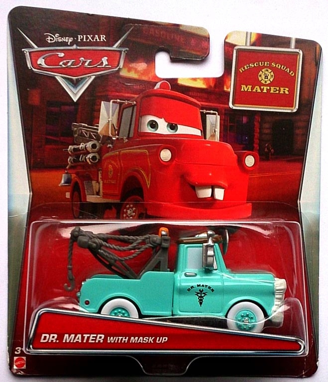 MATTEL CARS AUTA DOKTOR ZŁOMEK DR. MATER WITH MASK UP 1:55 NOWY !!!