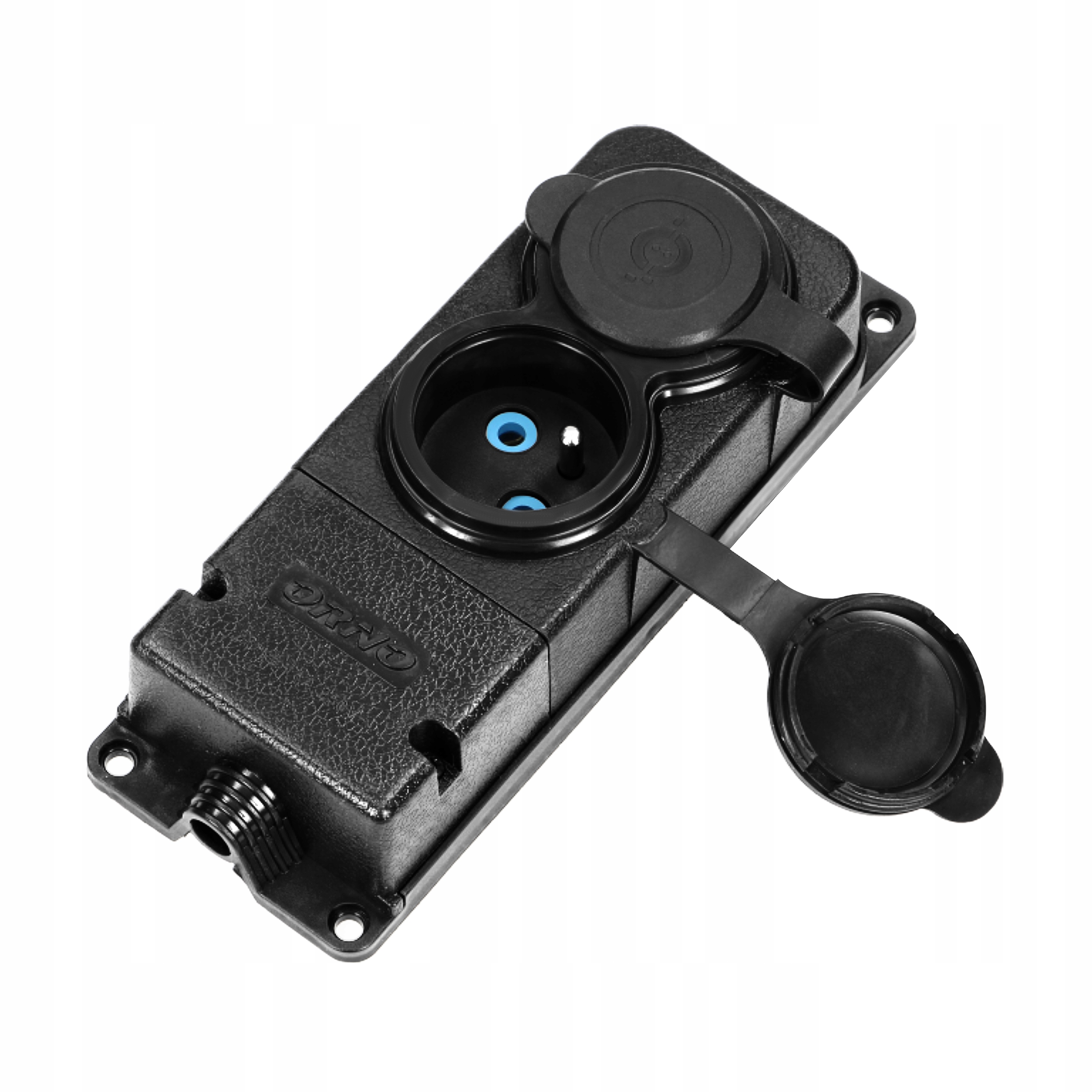 Rozgałęźnik Podwójny Gumowy Bryzgoszczelny 230V Odporny Na Uderzenia IP44 Marka Orno