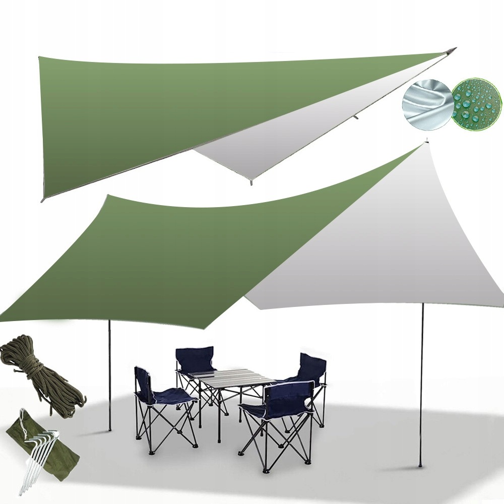Tarp Turystyczny Płachta Plandeka Biwakowa Nylon Wodoodporna Uv Kemping